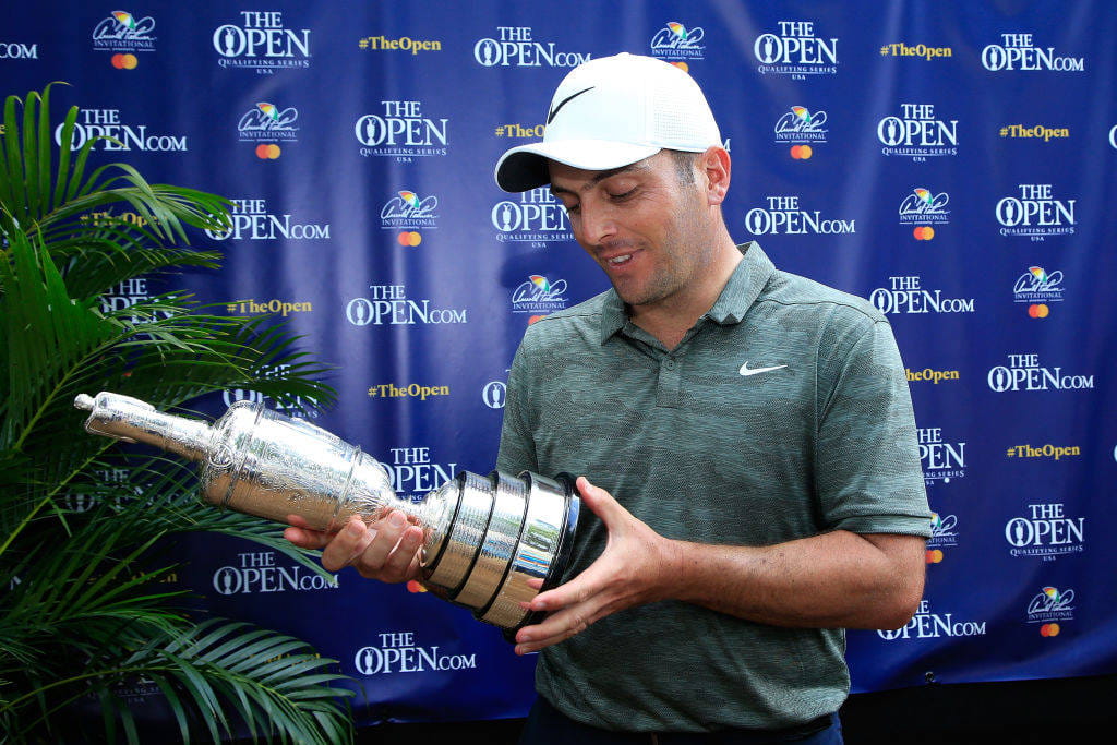 Francesco Molinari admires the Claret Jug at the Arnold Palmer Invitational